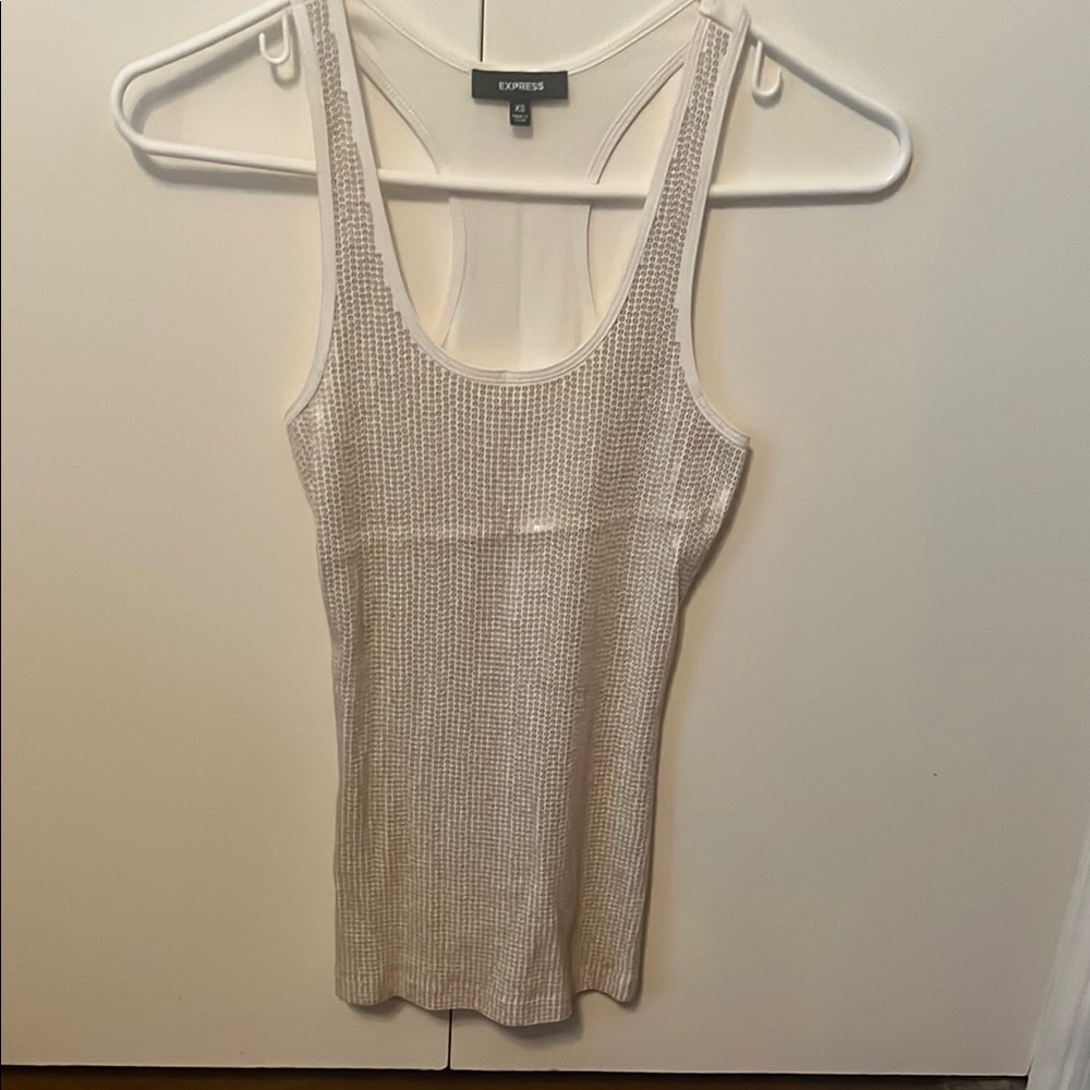 Express Cream Fitted Tank Top